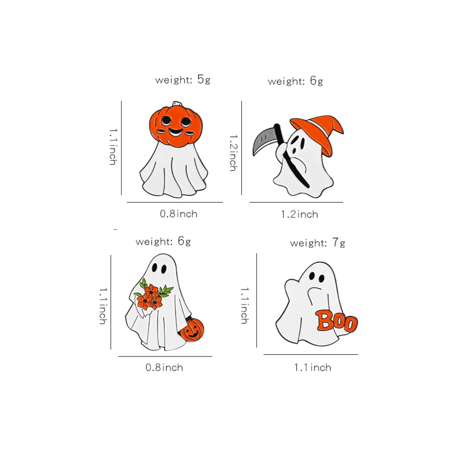 Cute Spooky Ghost Enamel Pins